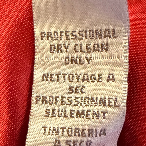 Badgley Mischka Red/Orange Silk Sleeveless Empire Waist Cocktail Dress 8 - Picture 11 of 12